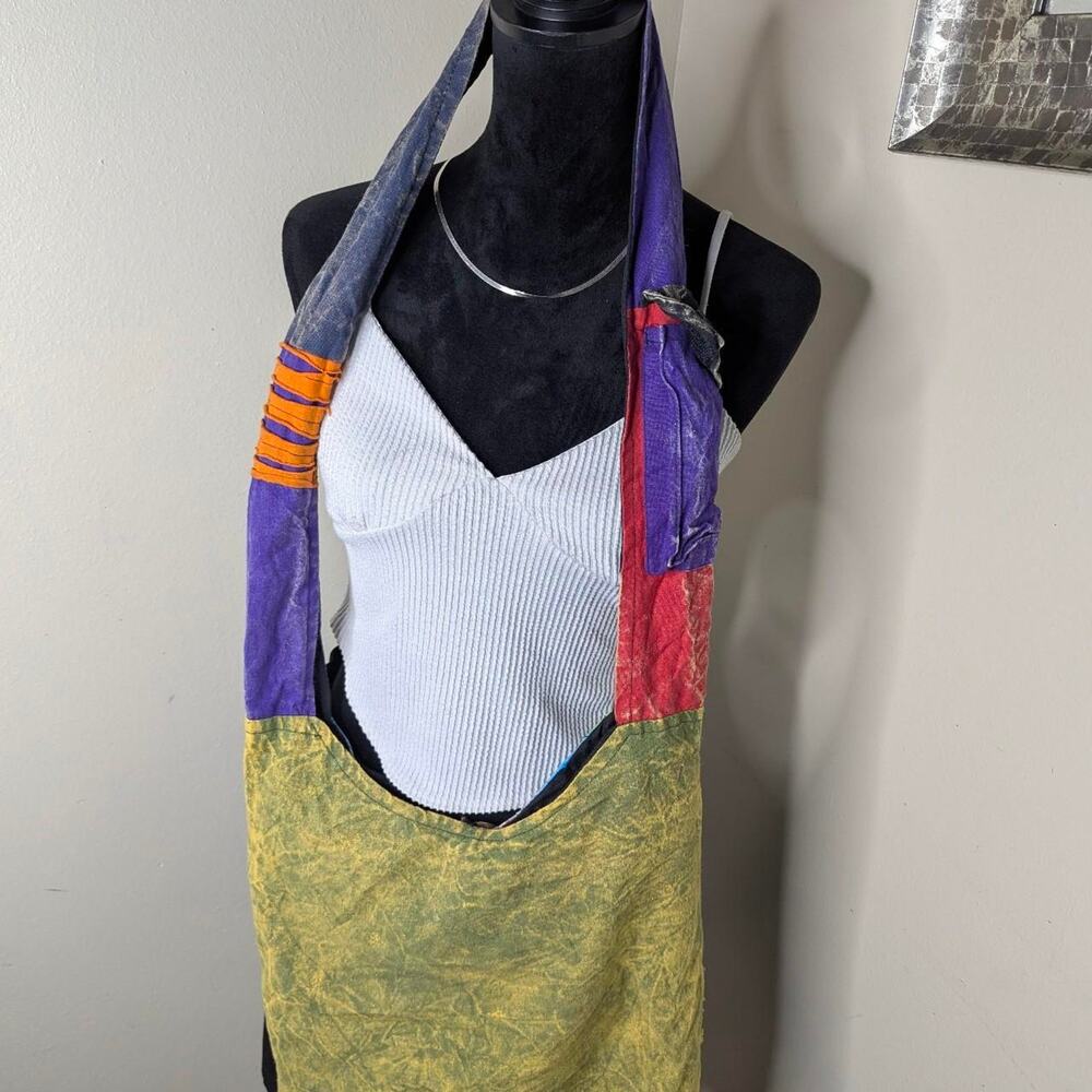 Boho Patchwork Multi Colored Hobo Bag - image 5